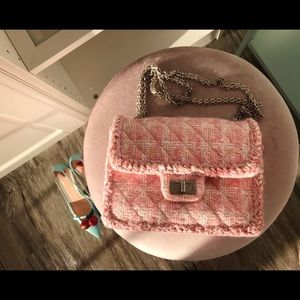Gorgeous! Chanel Pink Tweed Quilted 2.55 Reissue Limited Edition Flap Bag